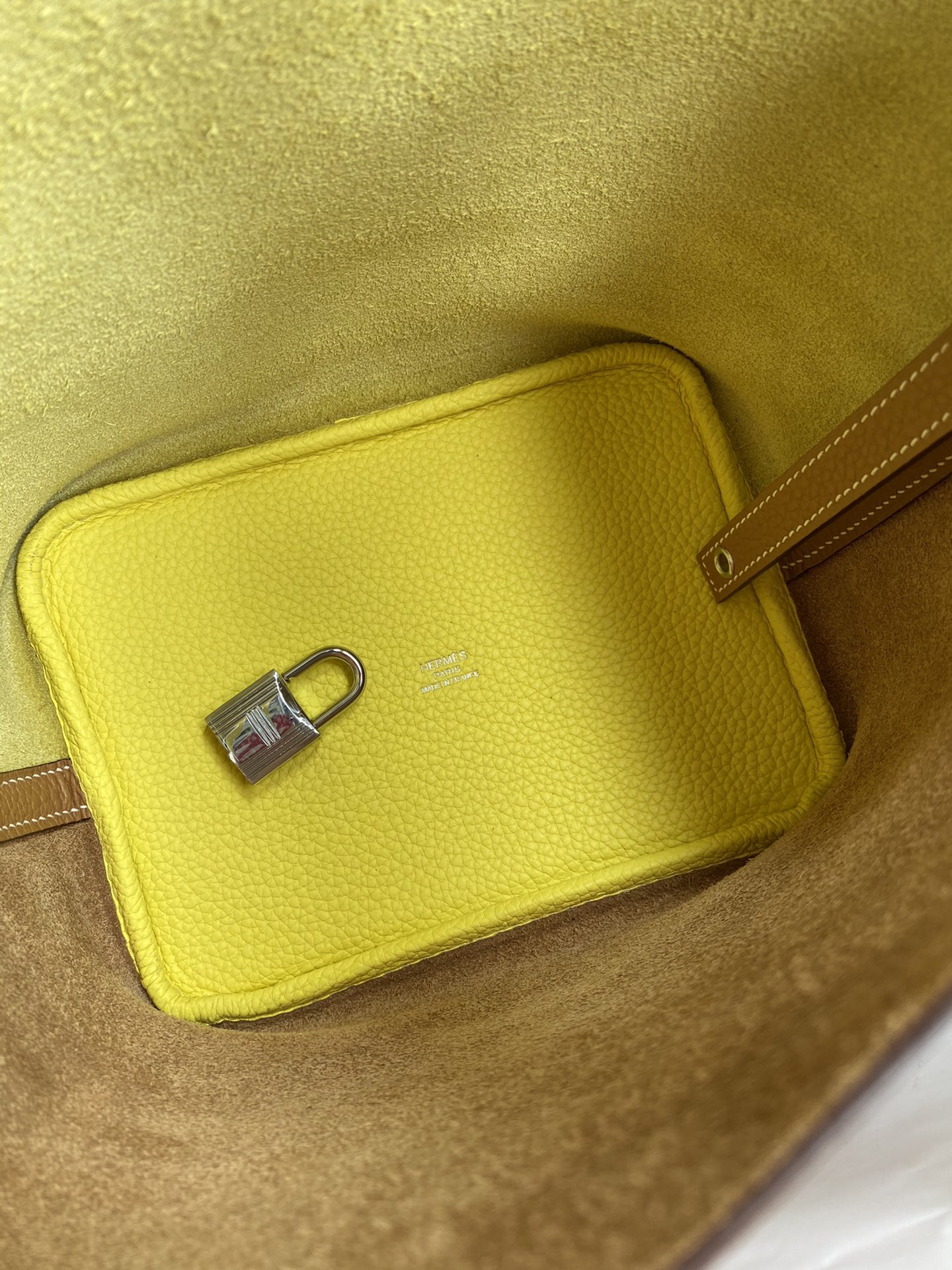 Hermes Picotin Lock 18 Bag In Yellow/Brown Clemence Leather